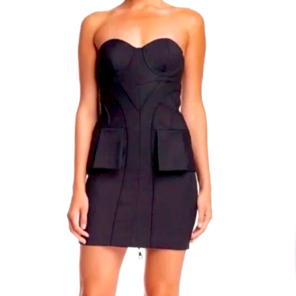 NWT LAMB Black Bustier Dress Size 10 - Picture 1 of 8